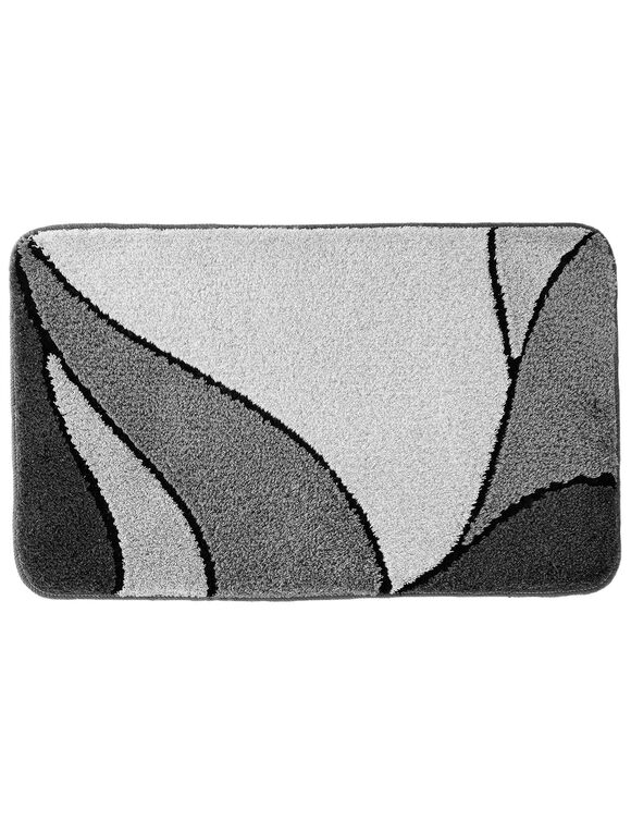 Tapis de bain motif végétal (gris) Tapis de bain motif végétal (gris)